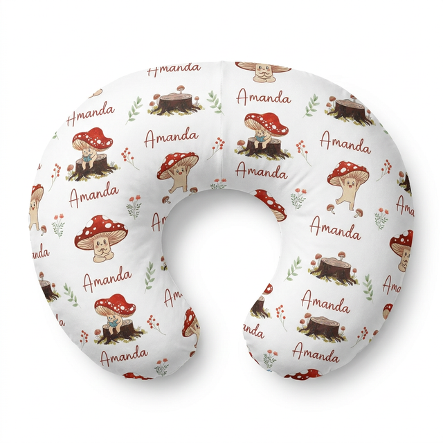 Personalized Nursing Pillow Cover in Mushroom