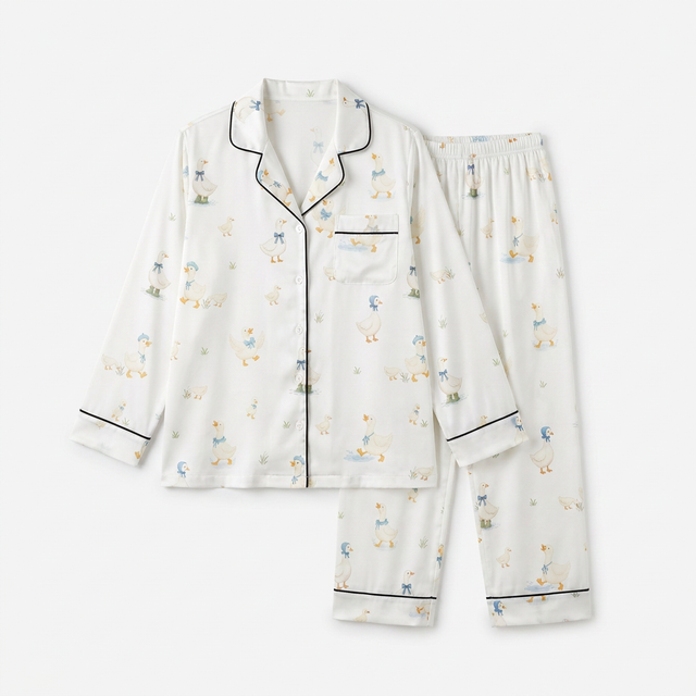 Long-Sleeved Women's Pajama Set in Silly Goose