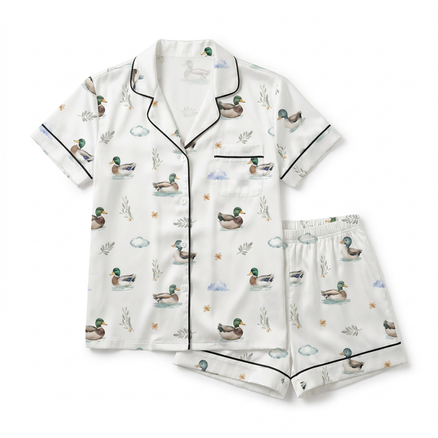 Short-Sleeved Women's Pajama Set in Mallard