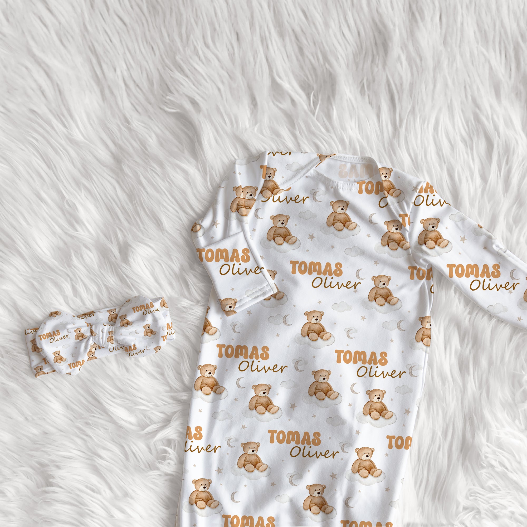 Personalized Sleep Gown in Teddy Bear