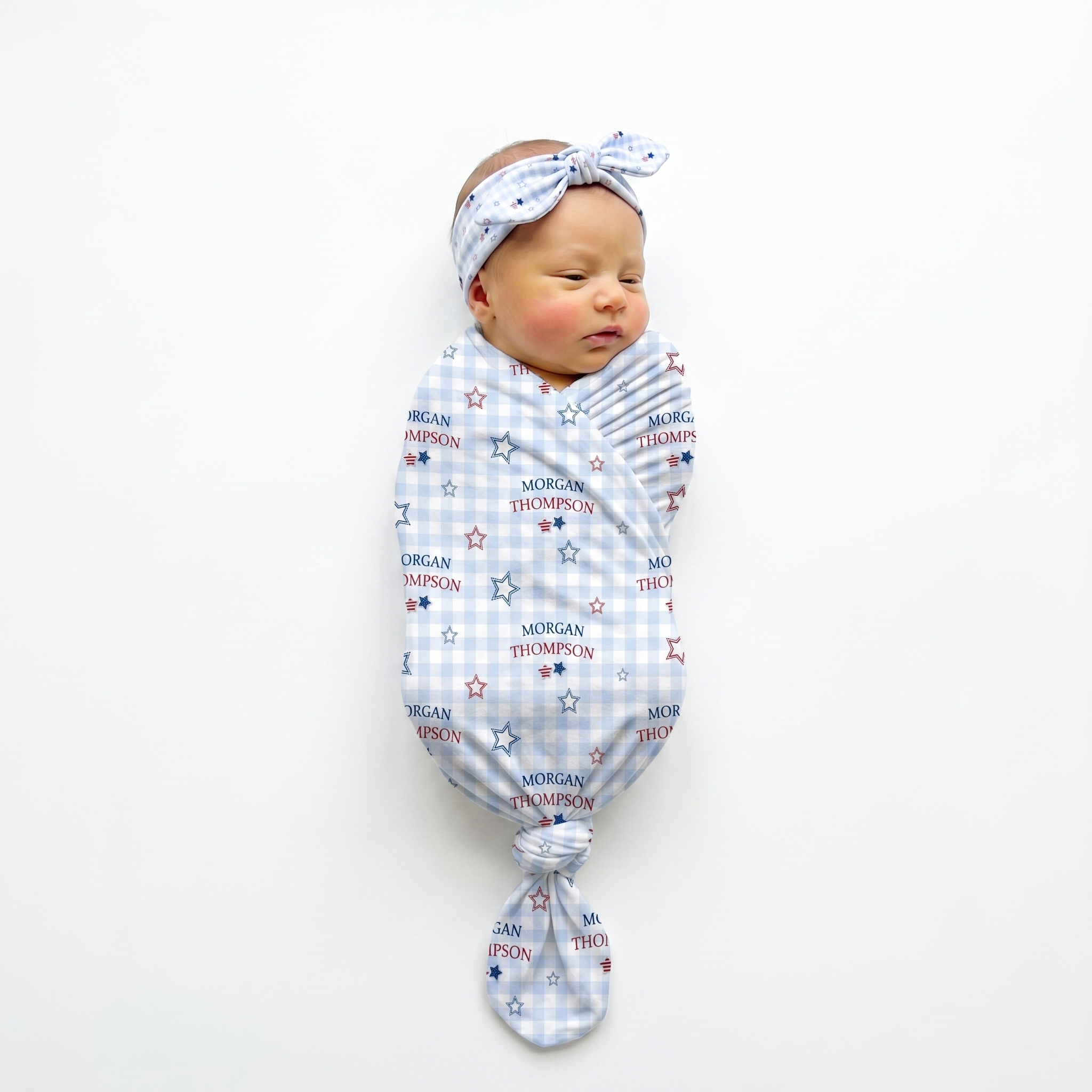 Personalized Swaddle in Star-Spangled Sky