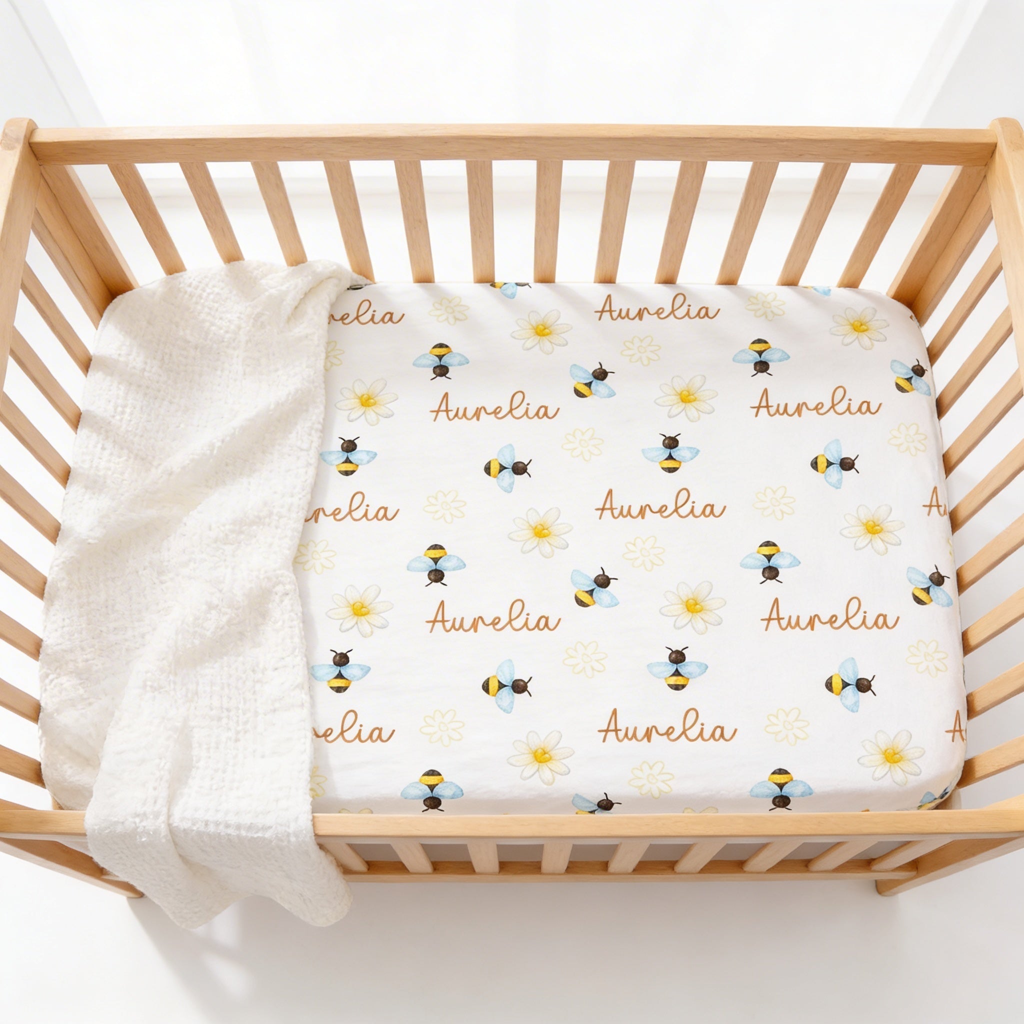 Personalized Crib Sheet in BeeBee