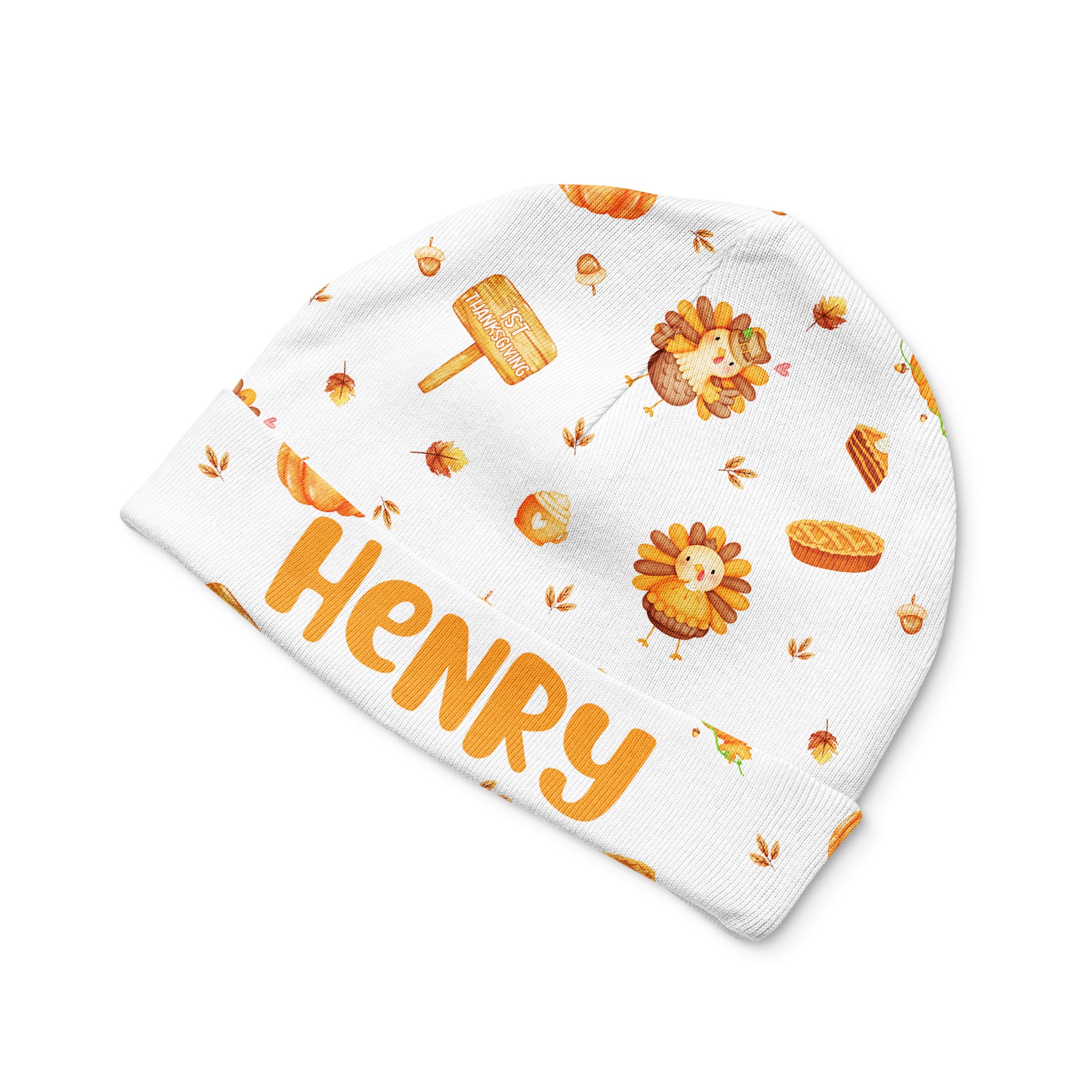 Personalized Beanie in Babe's 1st Thanks Giving