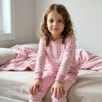 Personalized Baby Pajama Set in Cherry Blossom Gingham