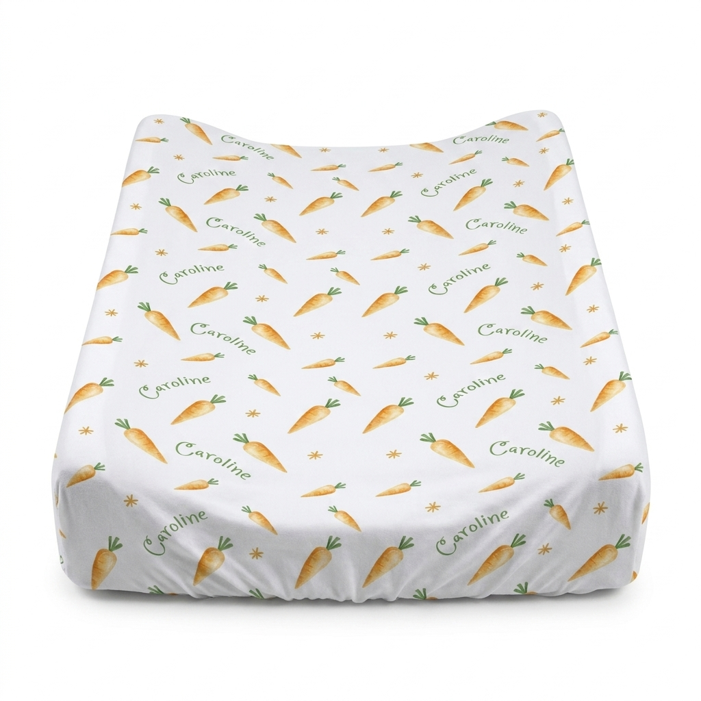 Personalized Changing Pad Cover in Carrot