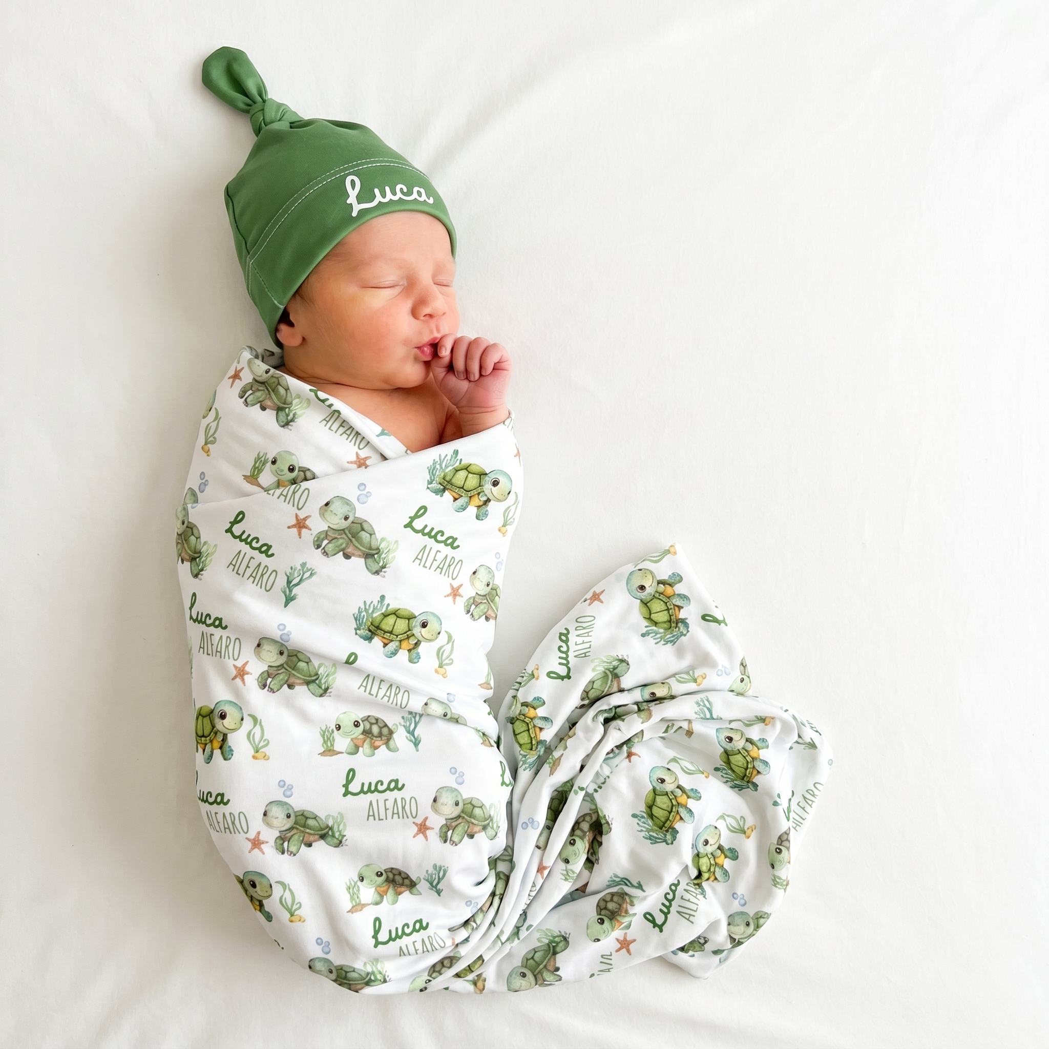 Personalized Swaddle in Sea Turtle