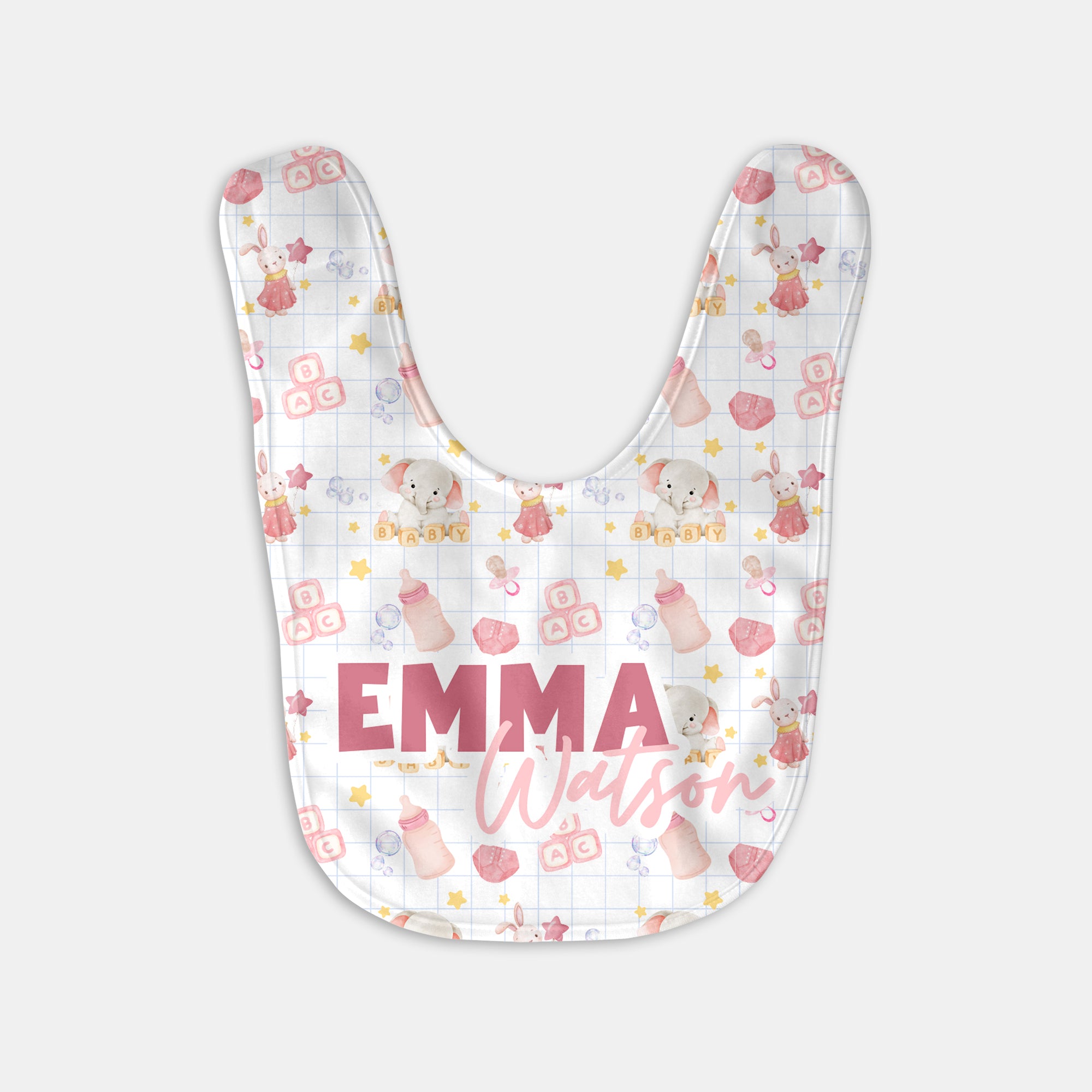 Personalized Bib and Burp Cloth Set in Pink Milk Drunk