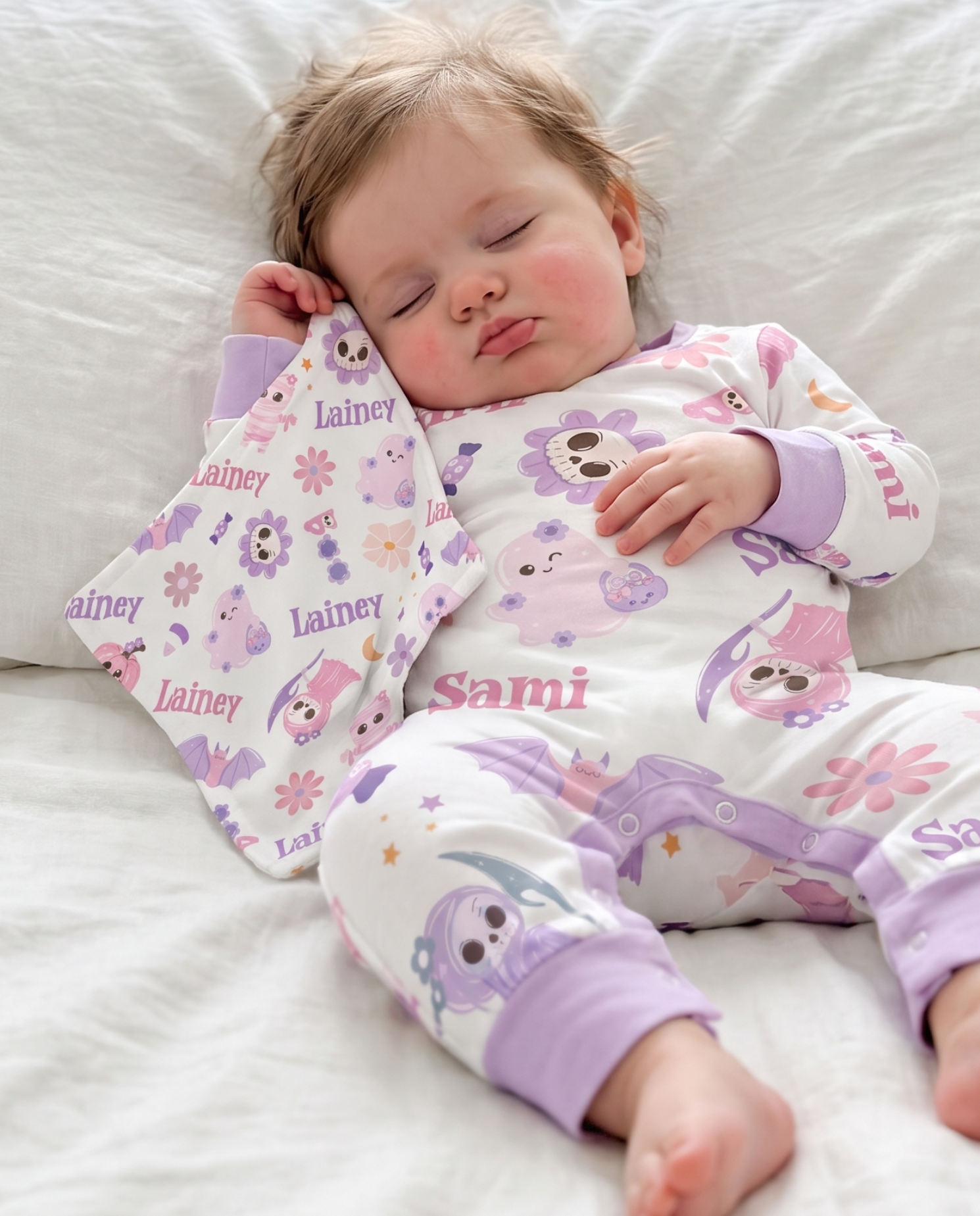 Personalized Lovey Blanket in Blush Boo