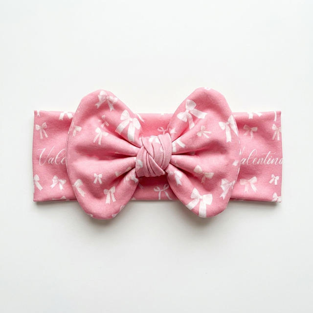 Personalized Bow Headband in Pink Coquette Bow