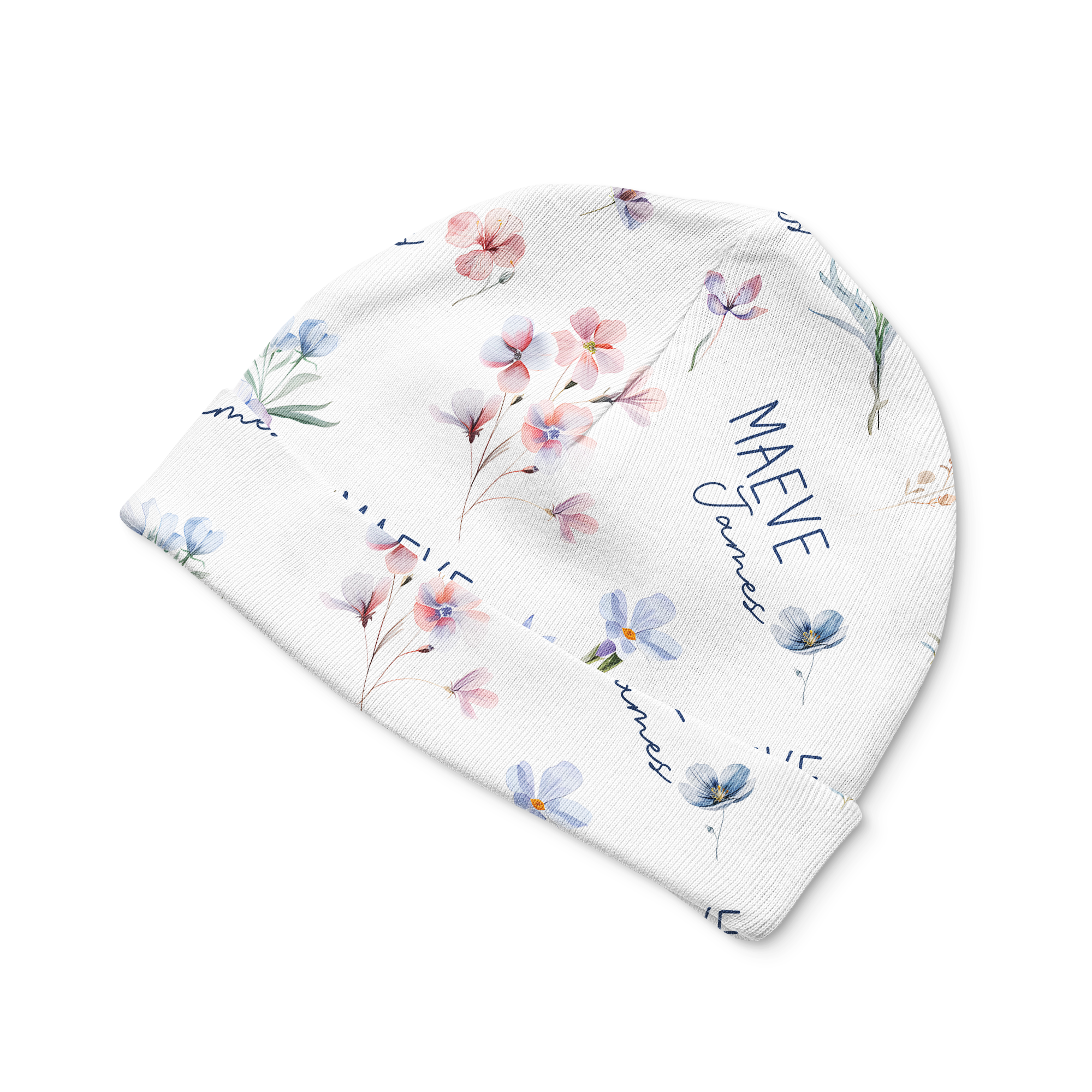 Personalized Beanie in Pretty Wildflower