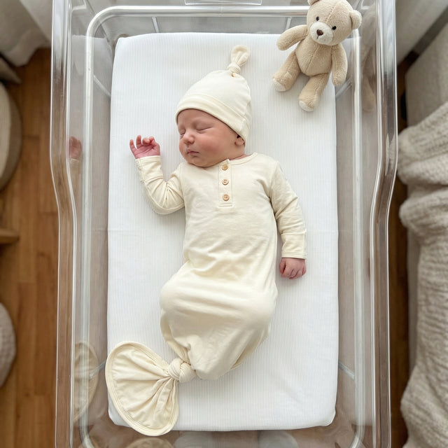 Knotted Gown with Hat in Milky