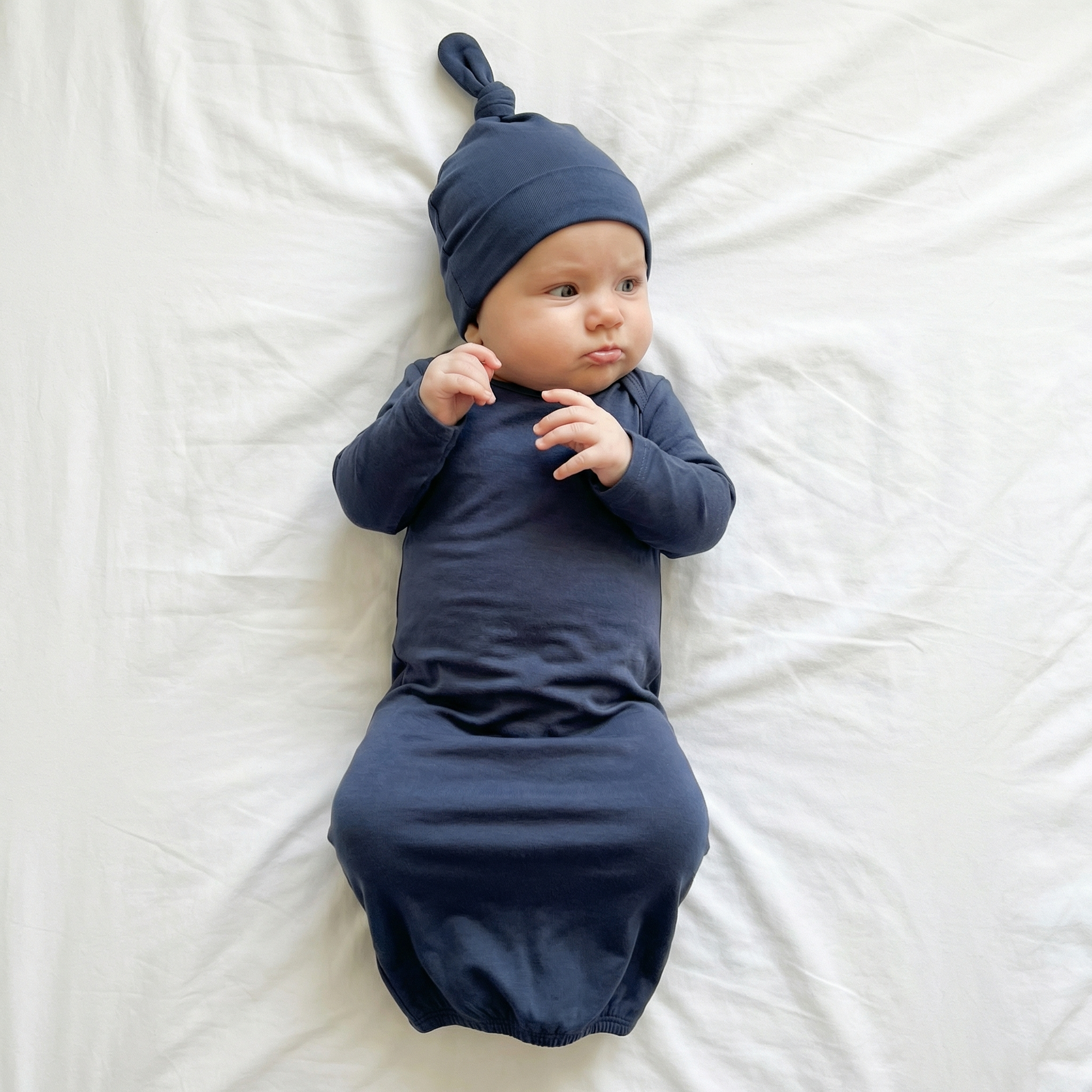 Sleep Gown with Hat Set in Moss