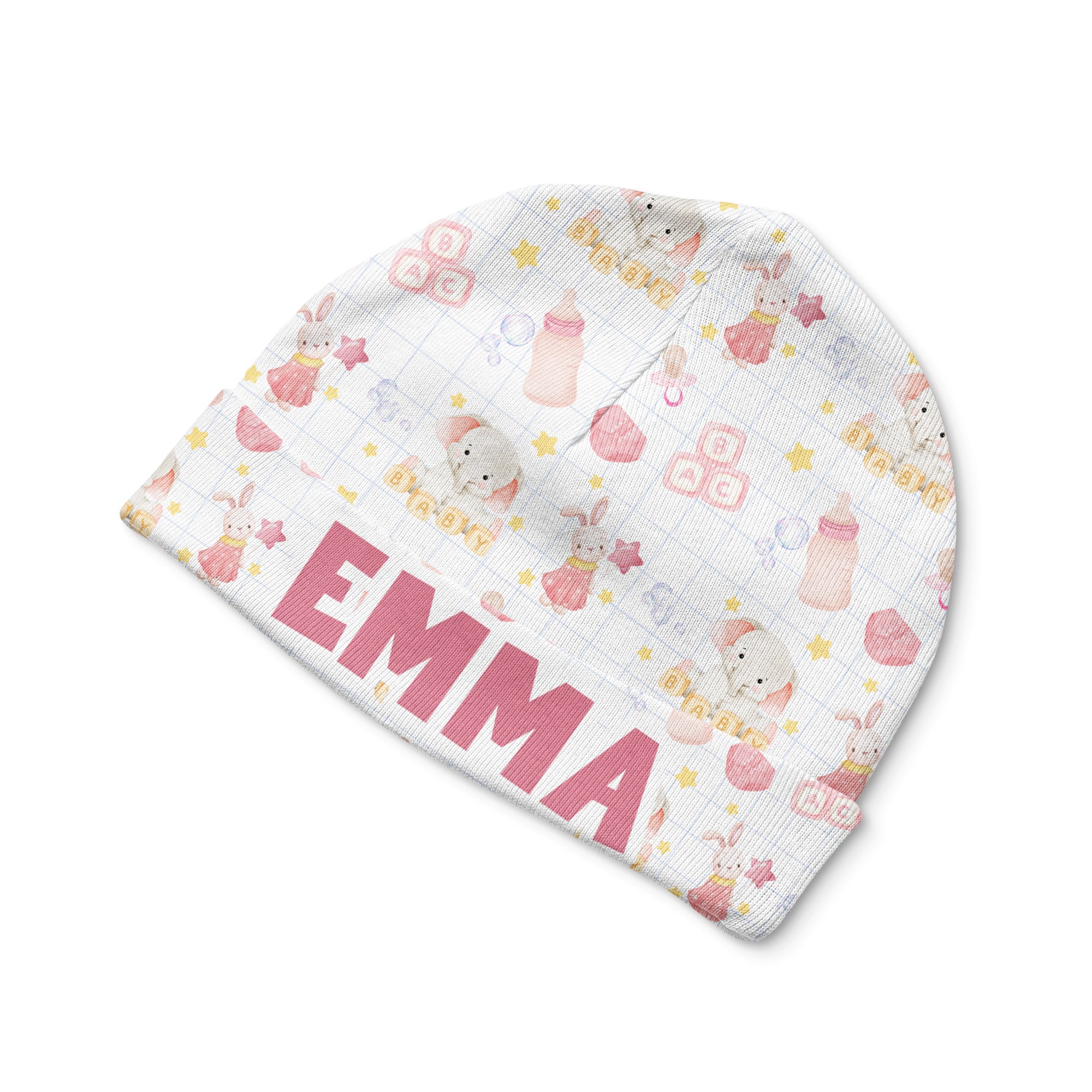 Personalized Beanie in Pink Milk Drunk