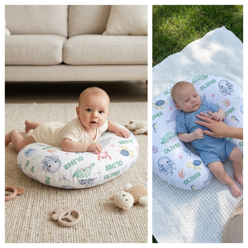 Personalized Nursing Pillow Cover in Sea Animals