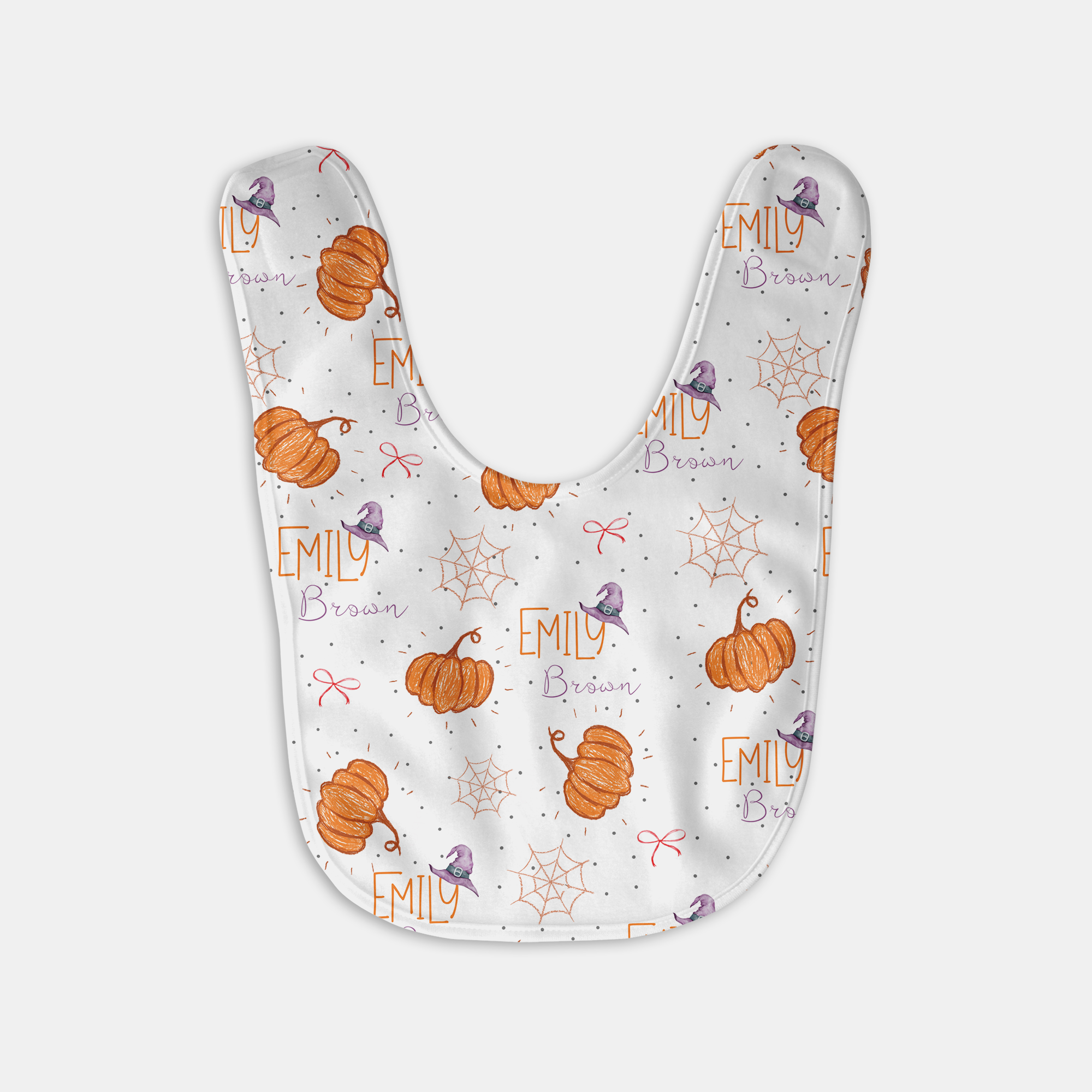 Personalized Bib and Burp Cloth Set in Little Pumpkin