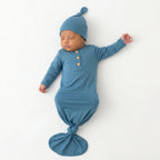 Knotted Gown with Hat in Lagoon Teal