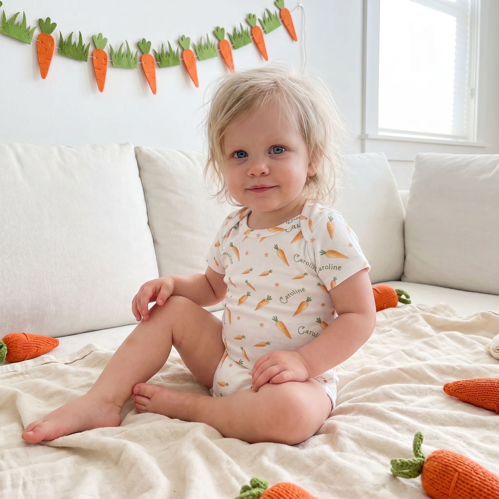 Personalized Bodysuit in Carrot