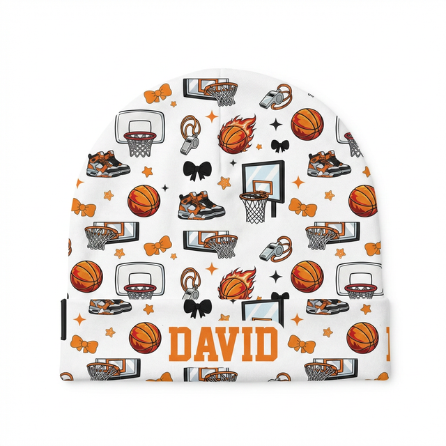Personalized Beanie Hat in Basketball