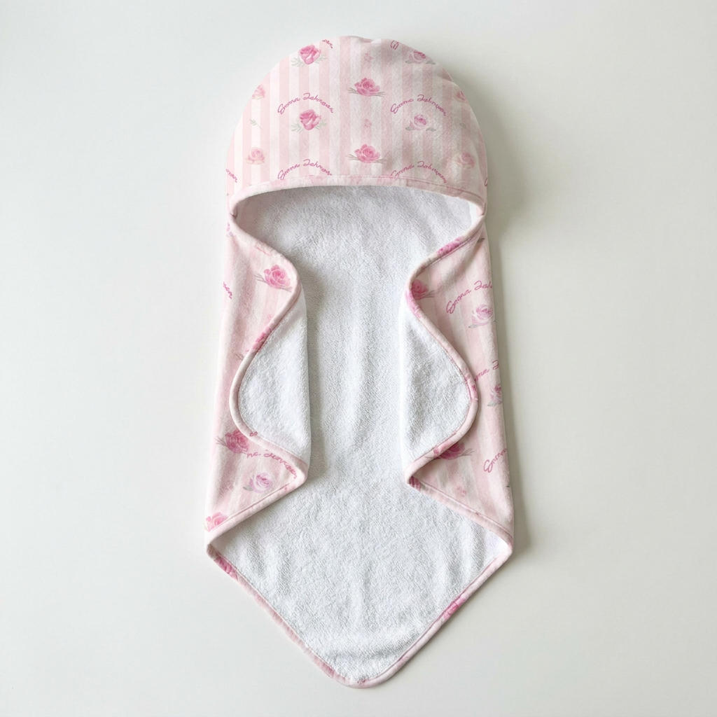 Kids Hooded Towel in Rosy