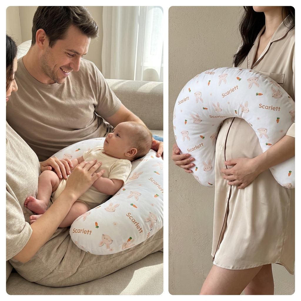 Personalized Nursing Pillow Cover in Tiny