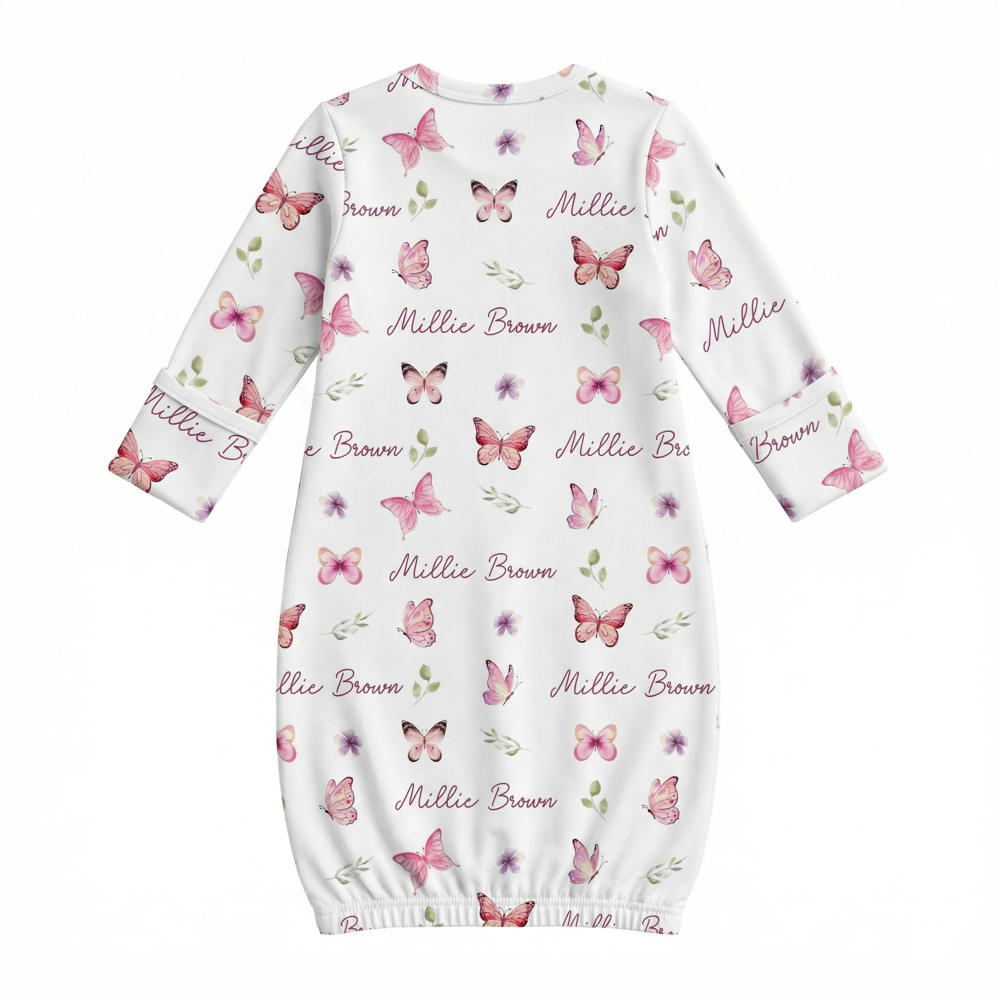 Personalized Sleep Gown in Pink Butterfly