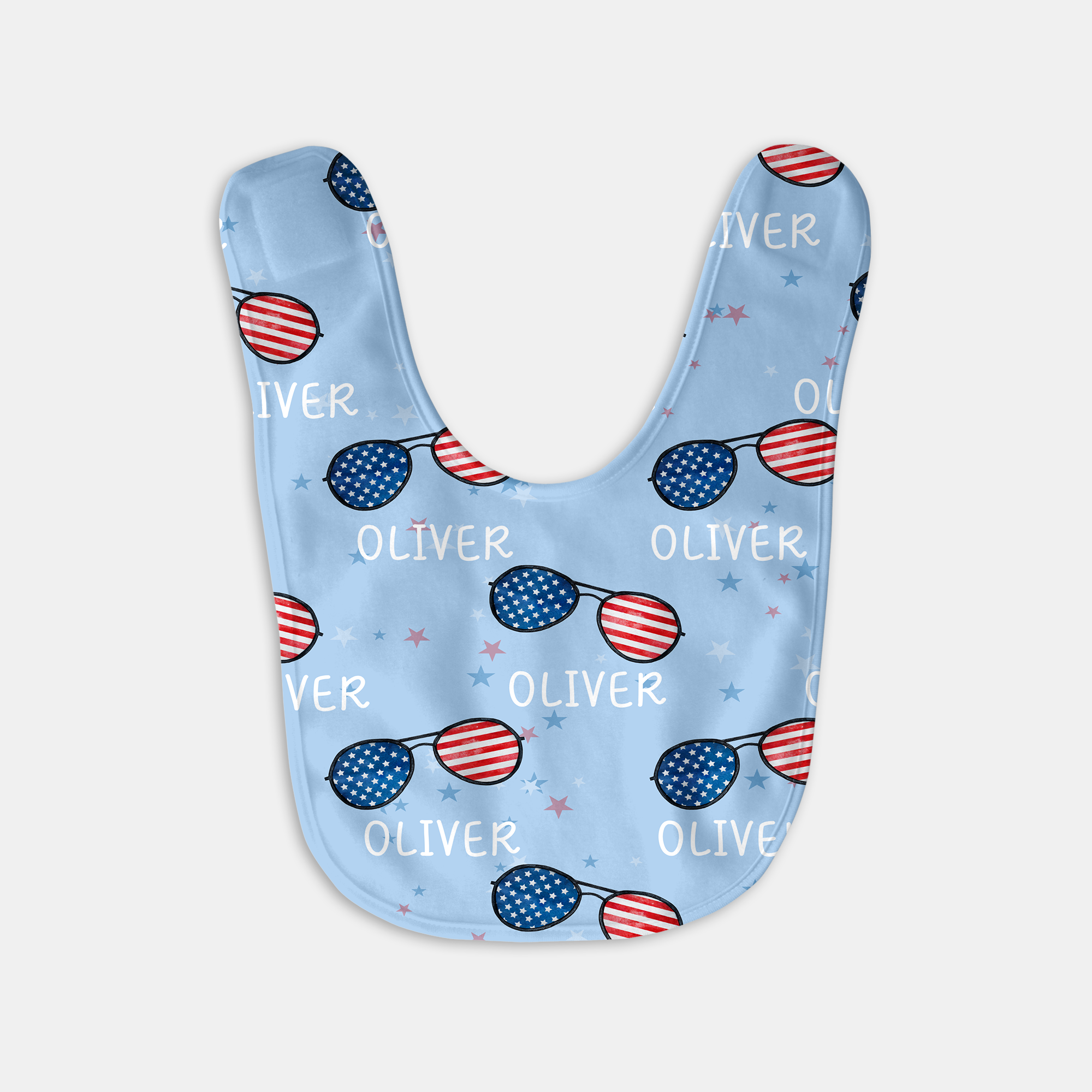 Personalized Bib and Burp Cloth Set in Patriotic