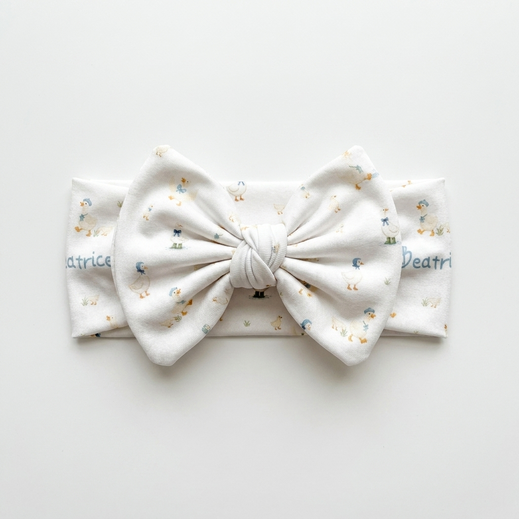 Personalized Bow Headband in Silly Goose