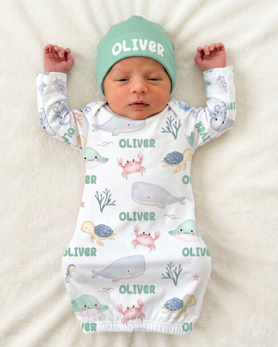 Personalized Sleep Gown in Sea Animals
