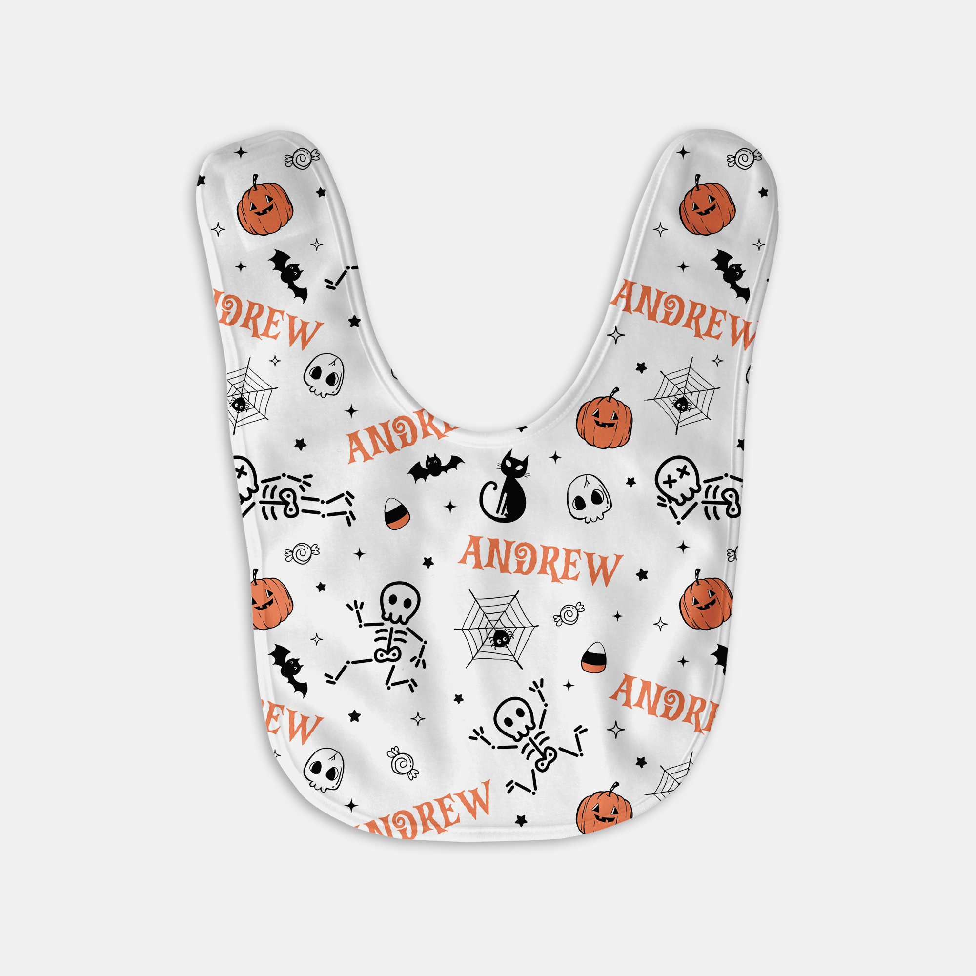Personalized Bib and Burp Cloth Set in Bony Boo