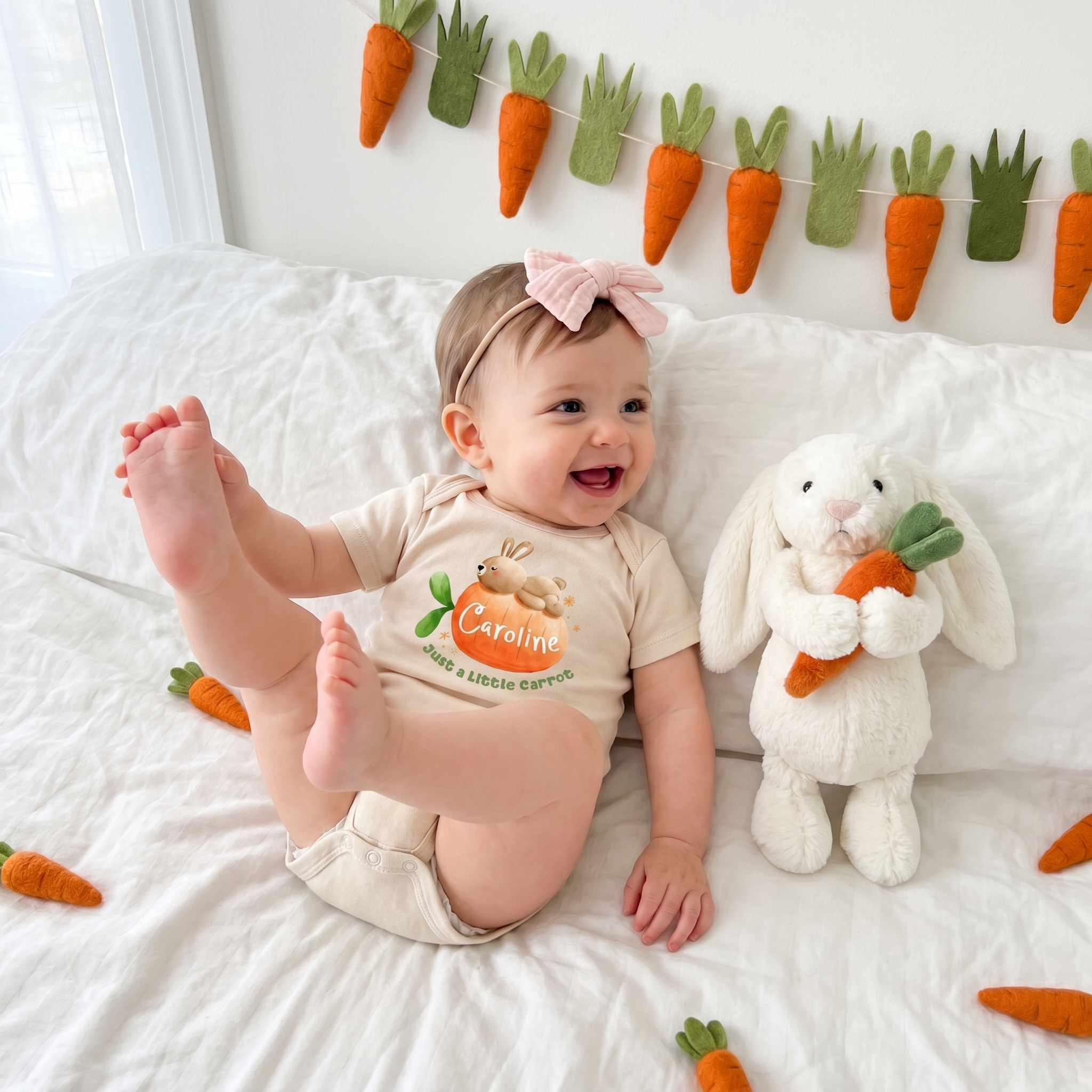 Personalized Graphic Bodysuit in Carrot