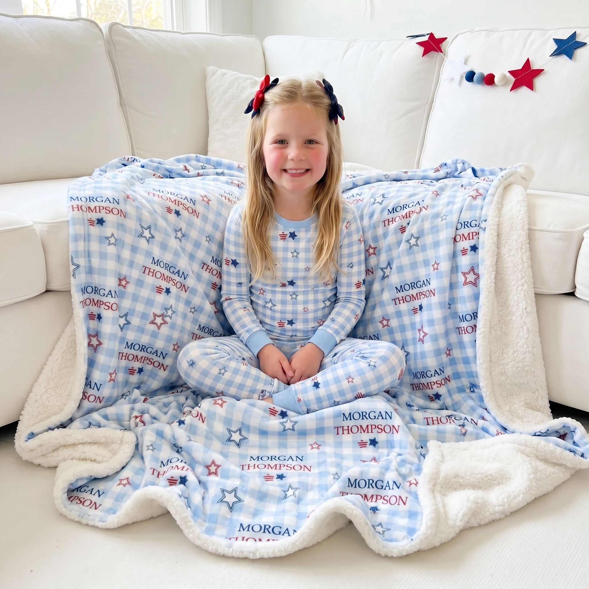 Pajama Set in Star-Spangled Sky