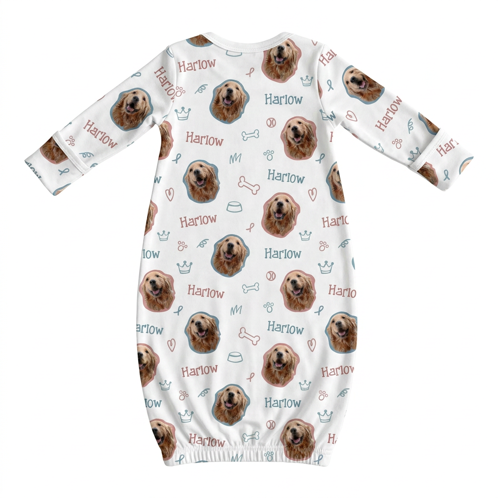 Personalized Sleep Gown in Puppy Portrait