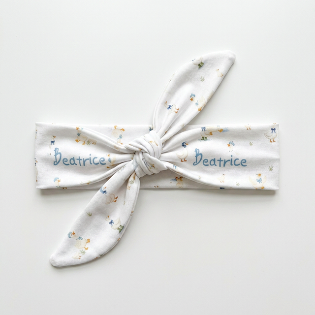 Personalized Knotted Headband in Silly Goose