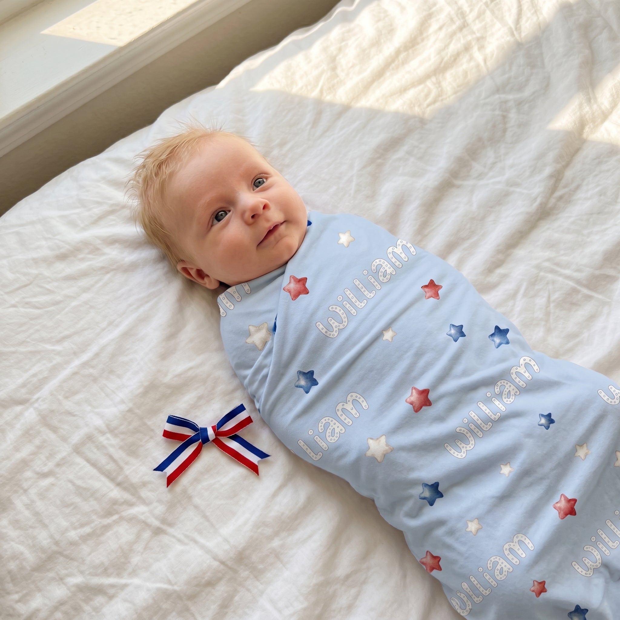 Personalized Swaddle in July Twinkle