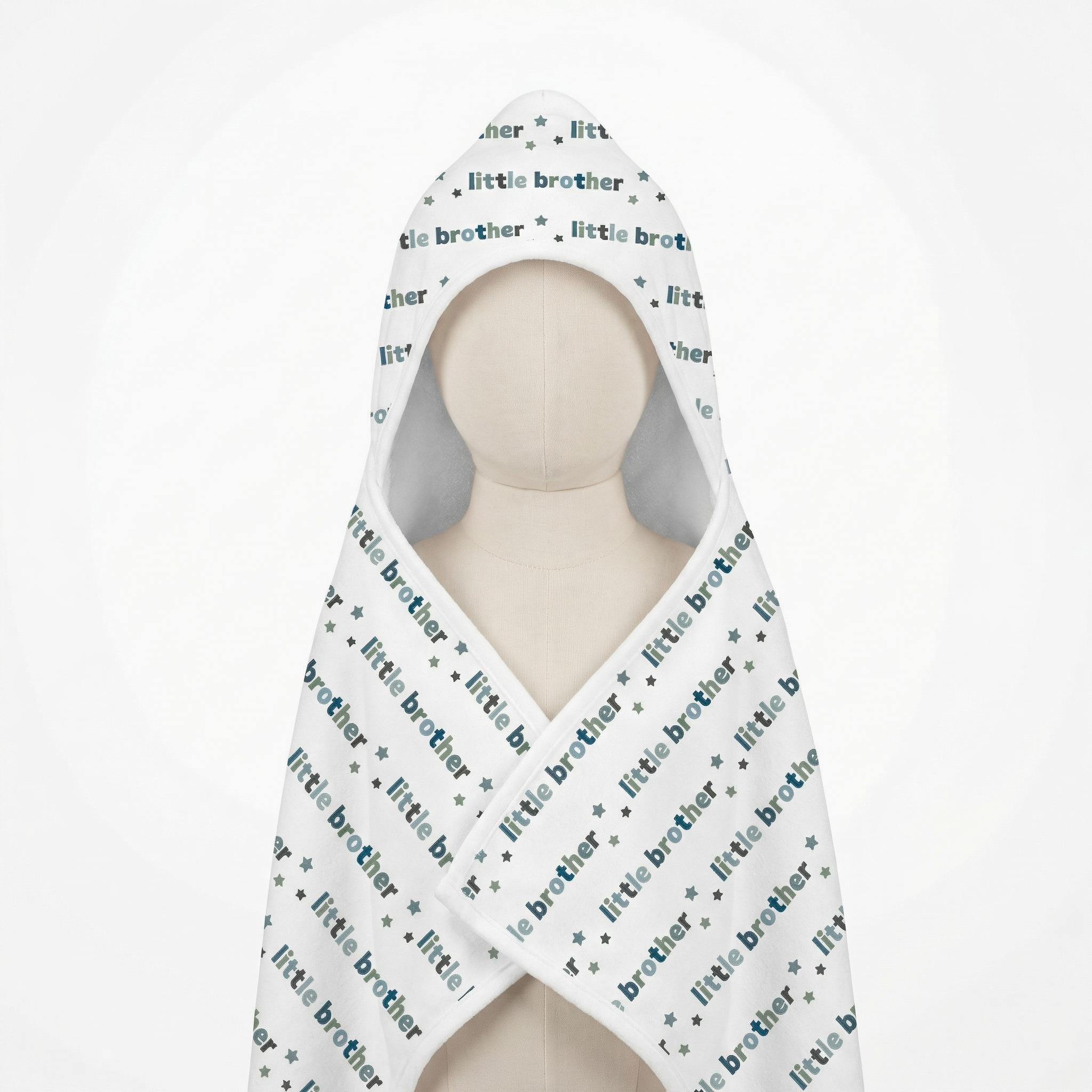 Baby Hooded Towel in Little Brother