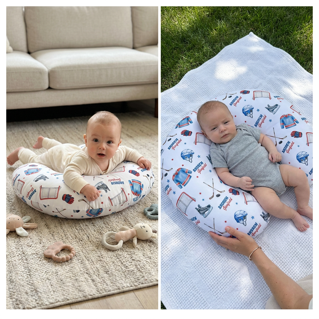 Personalized Nursing Pillow Cover in Ice Hockey