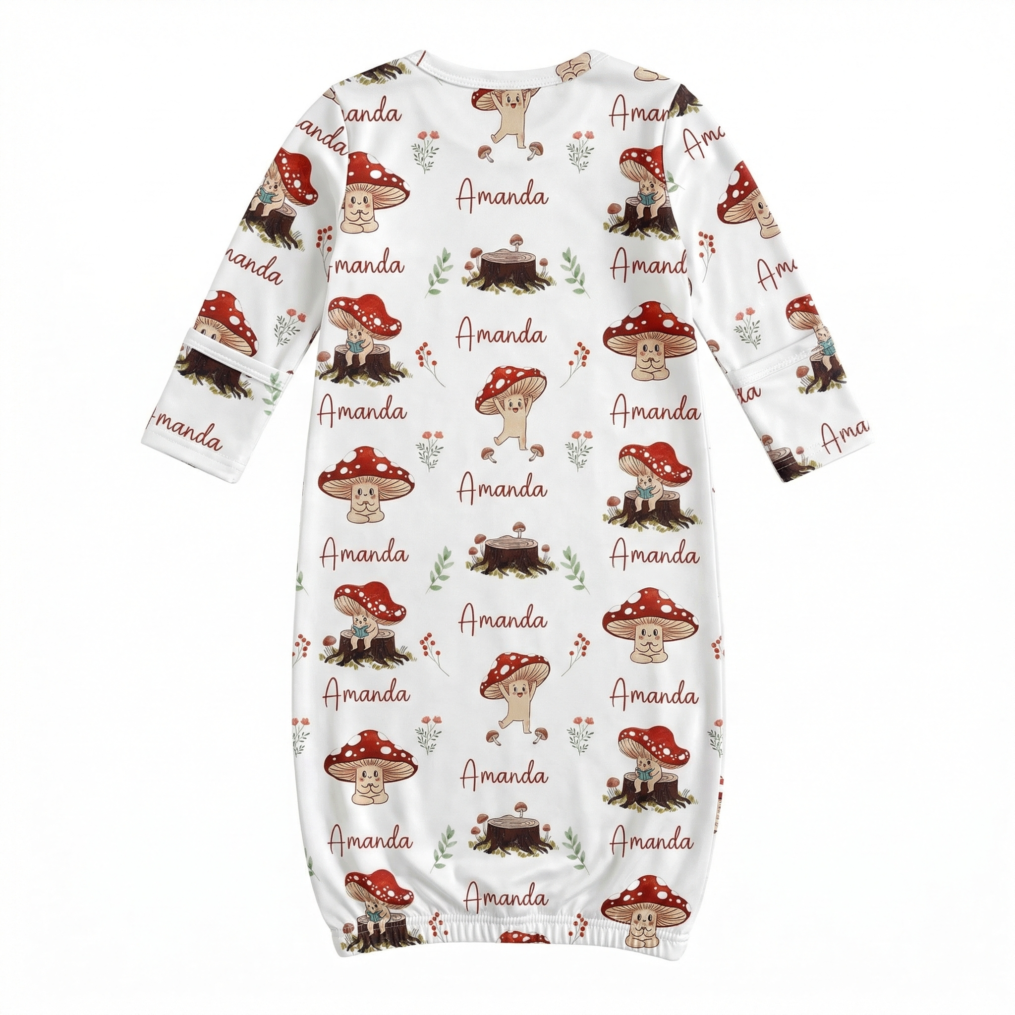 Personalized Sleep Gown in Mushroom