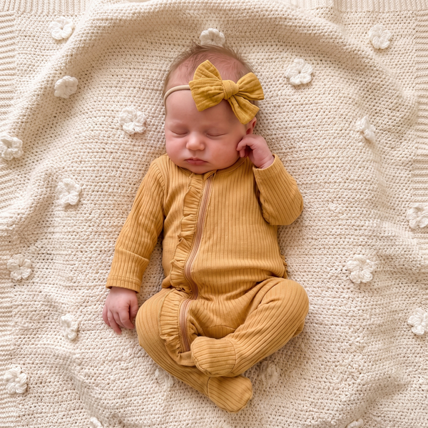 Ruffle Zipper Footie