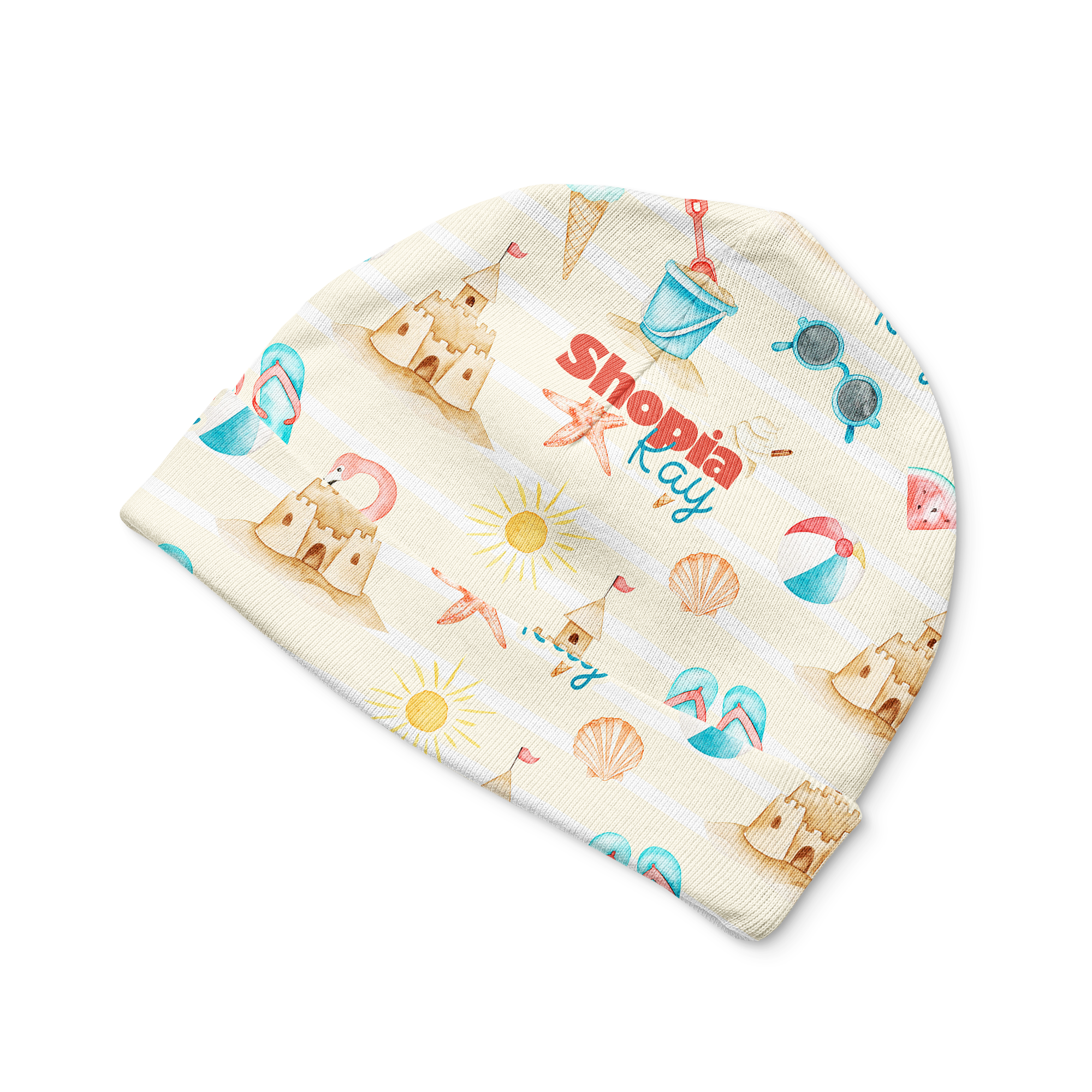 Personalized Beanie in Summer Beach