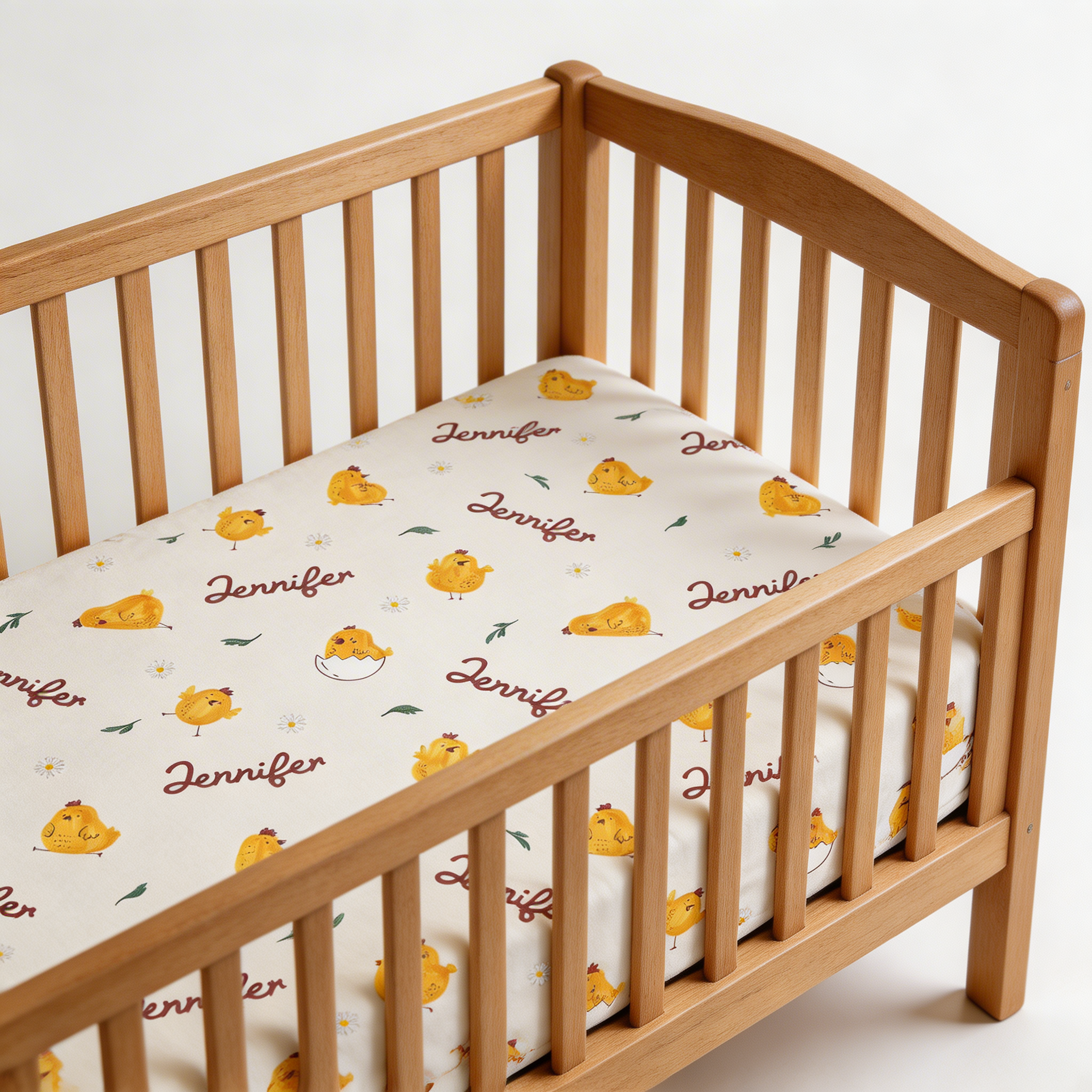 Personalized Crib Sheet in Little Chick
