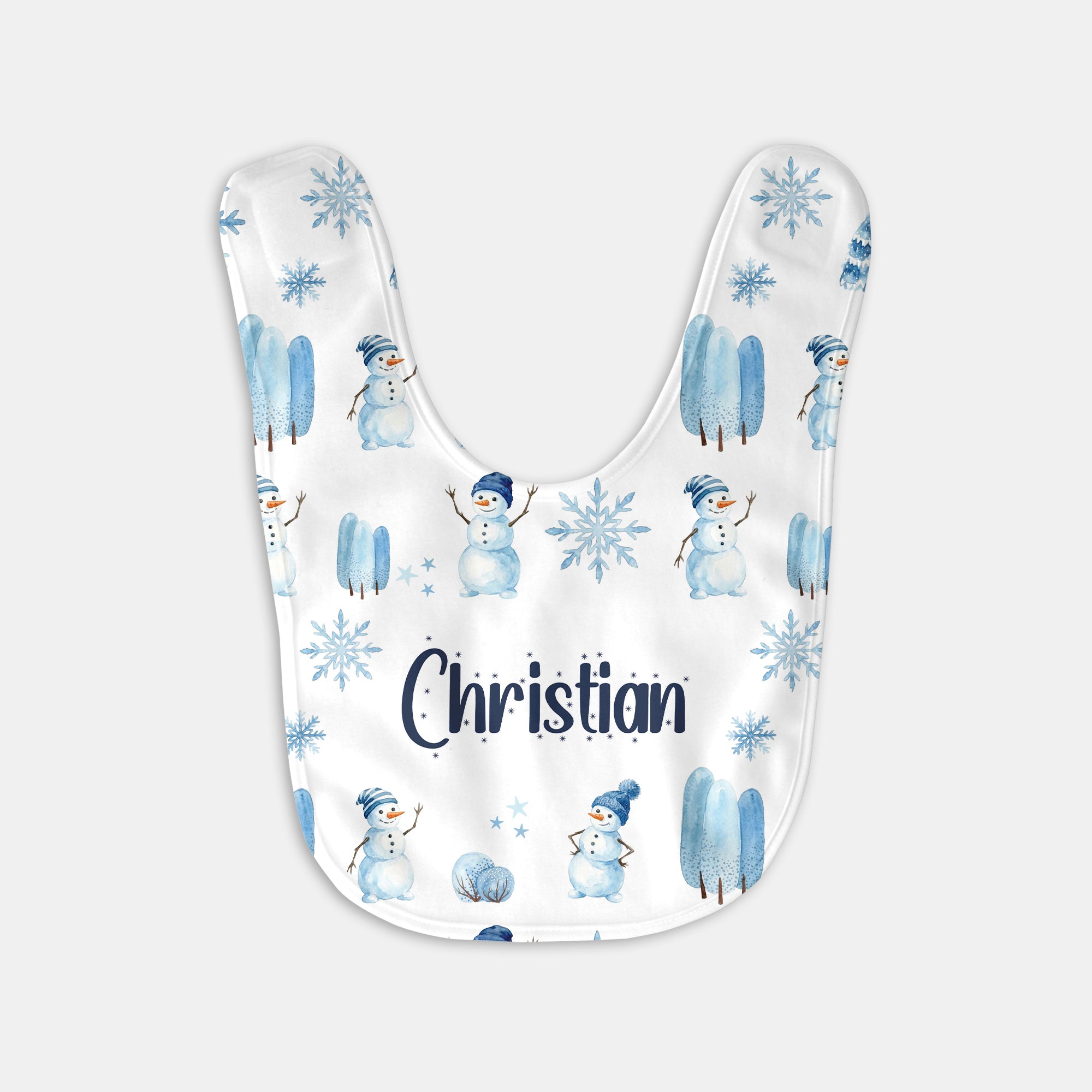 Personalized Bib and Burp Cloth Set in Snowman