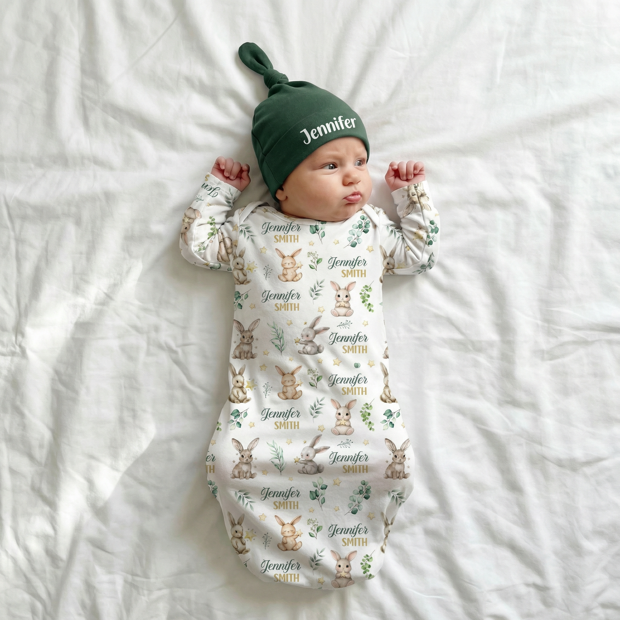 Personalized Sleep Gown in Bunny Garden