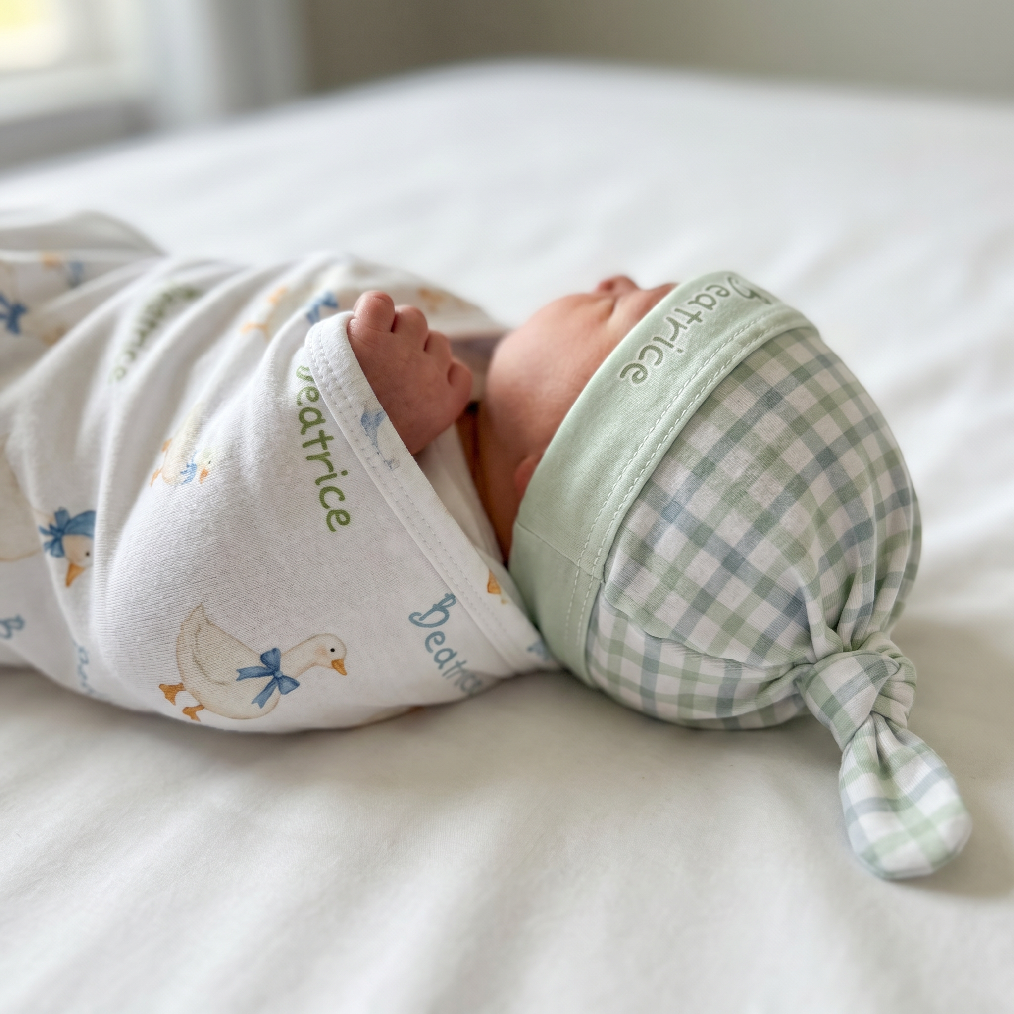 Personalized Swaddle in Silly Goose