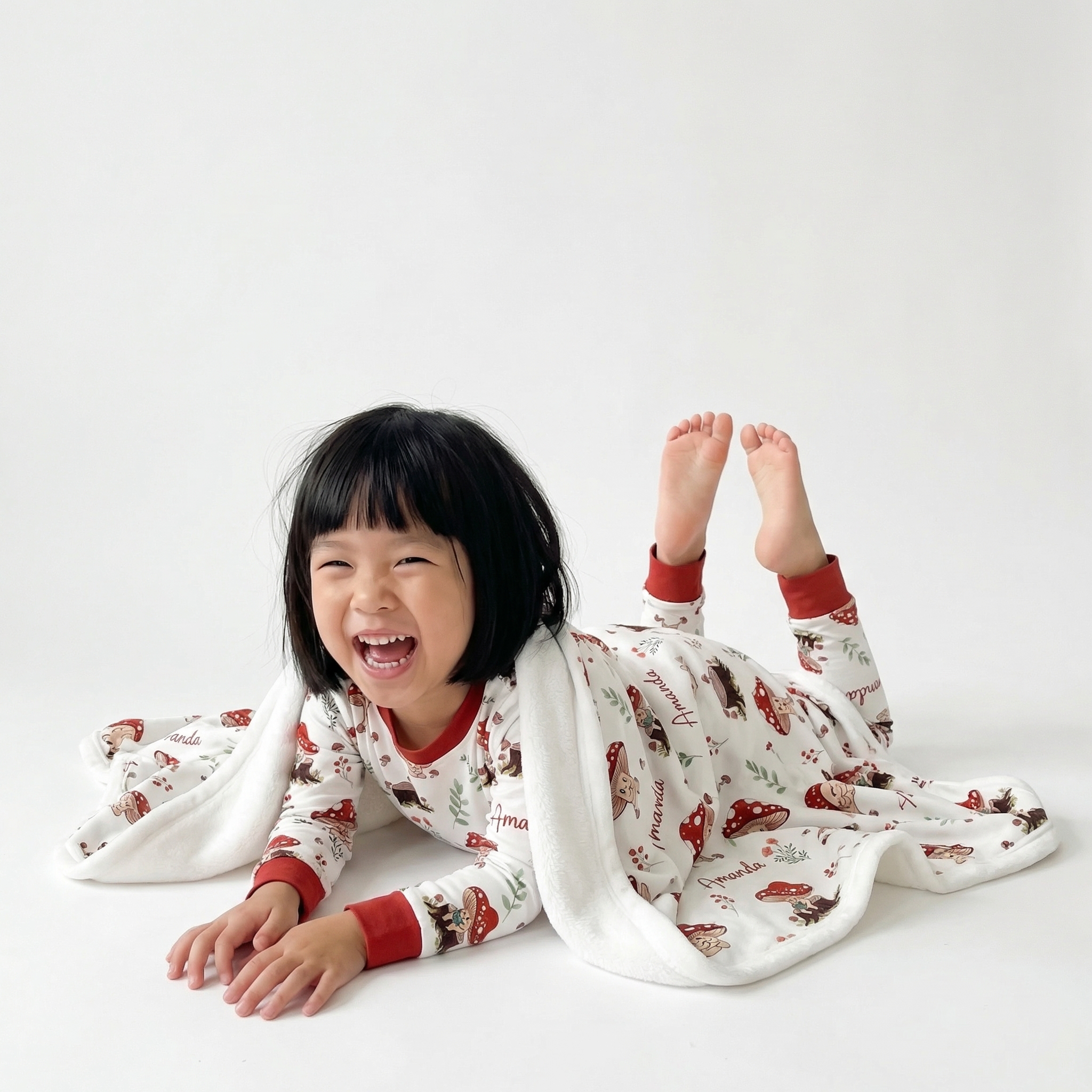 Pajama Set in Mushroom