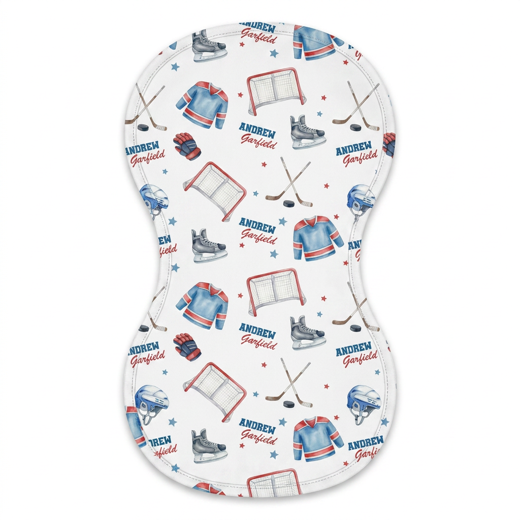 Personalized Bib and Burp Cloths in Ice Hockey
