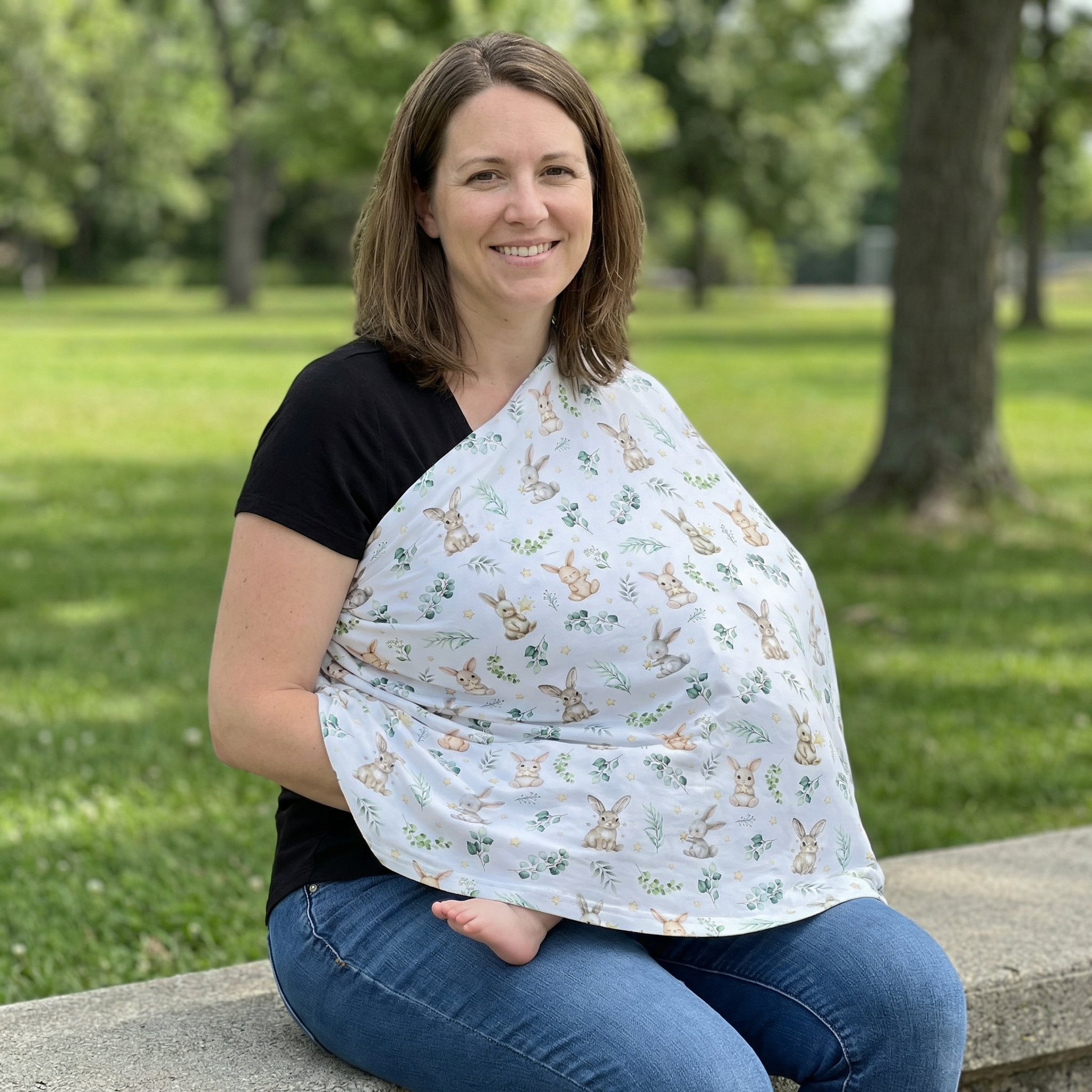 5-in-1 Nursing Cover in Bunny Garden