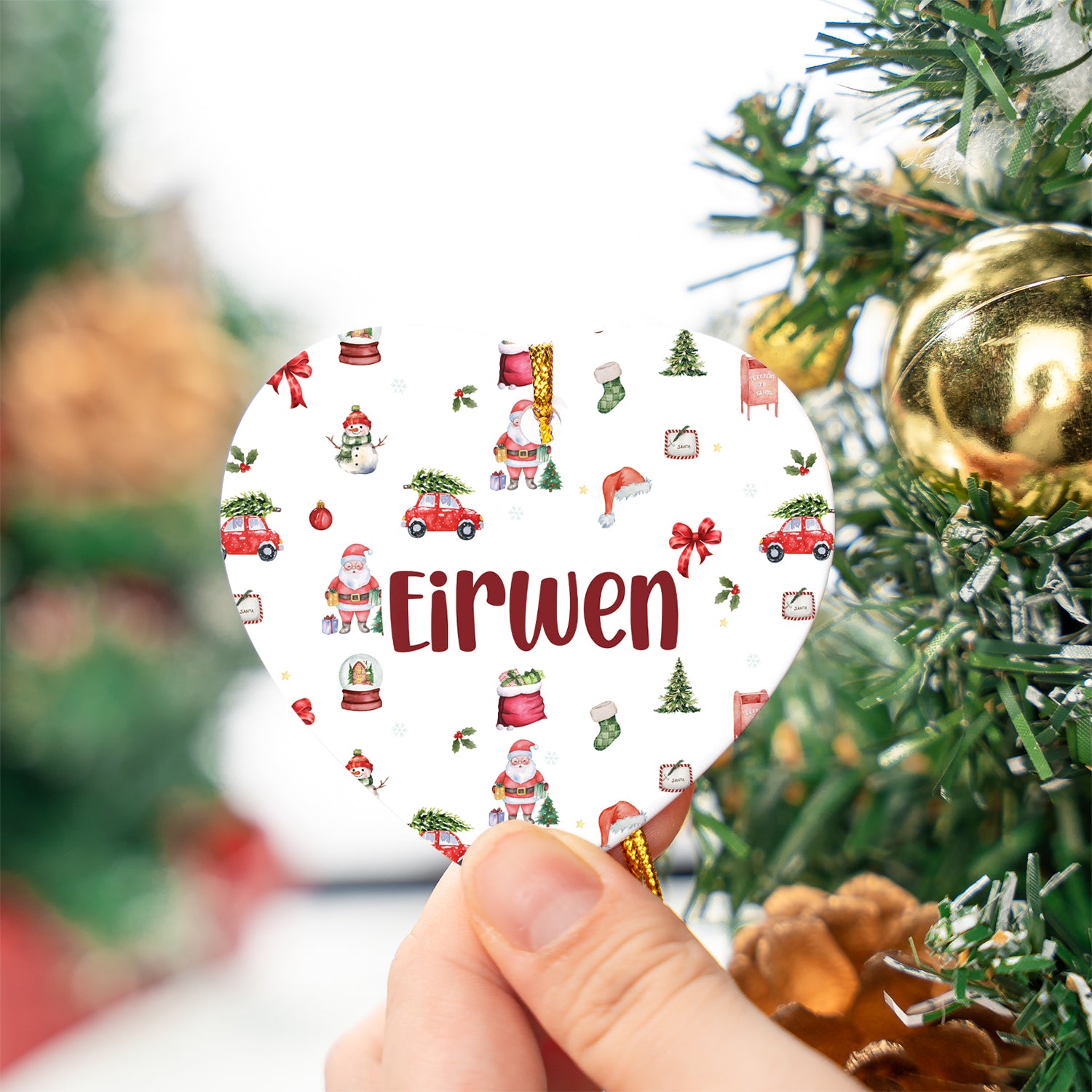 Personalized Ceramic Ornament in Christmas Day