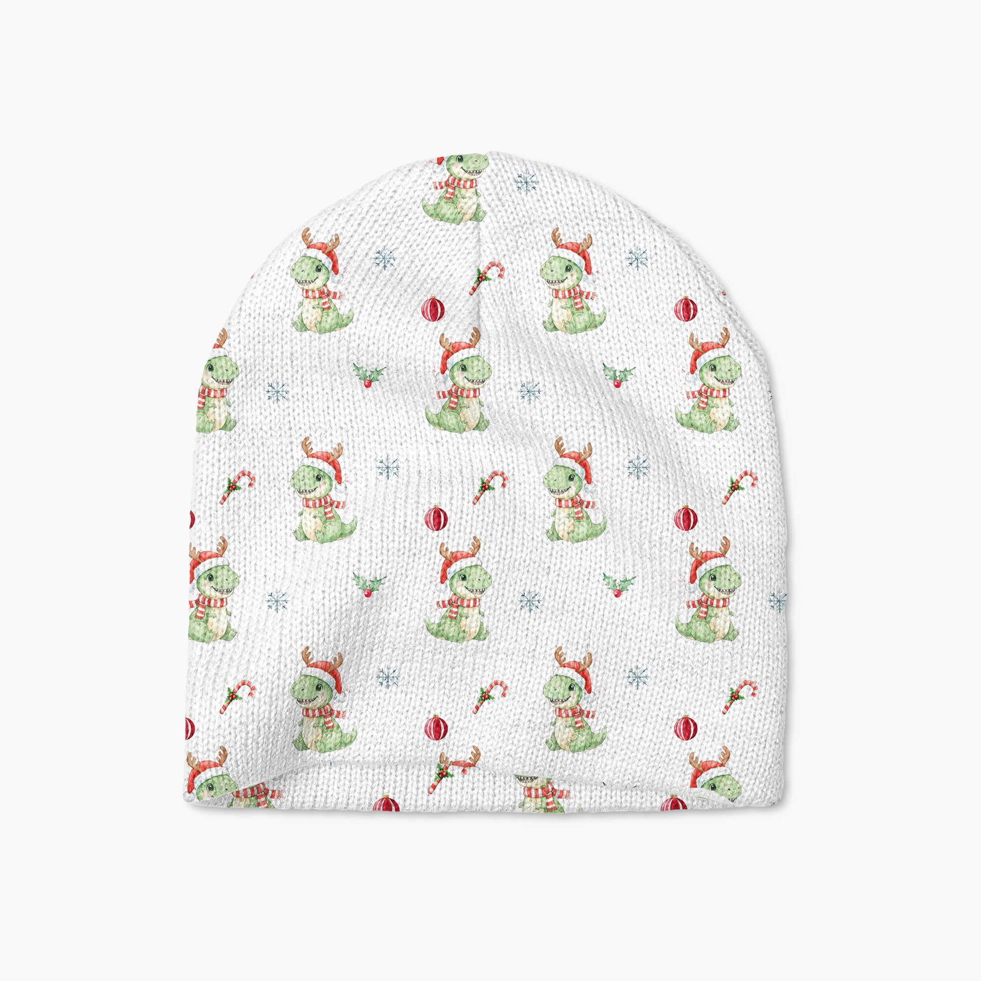 Personalized Beanie in Dinosaur's Christmas