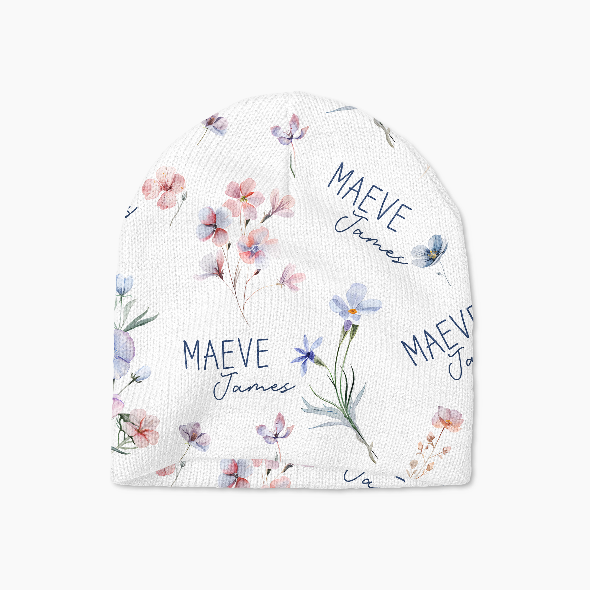 Personalized Beanie in Pretty Wildflower
