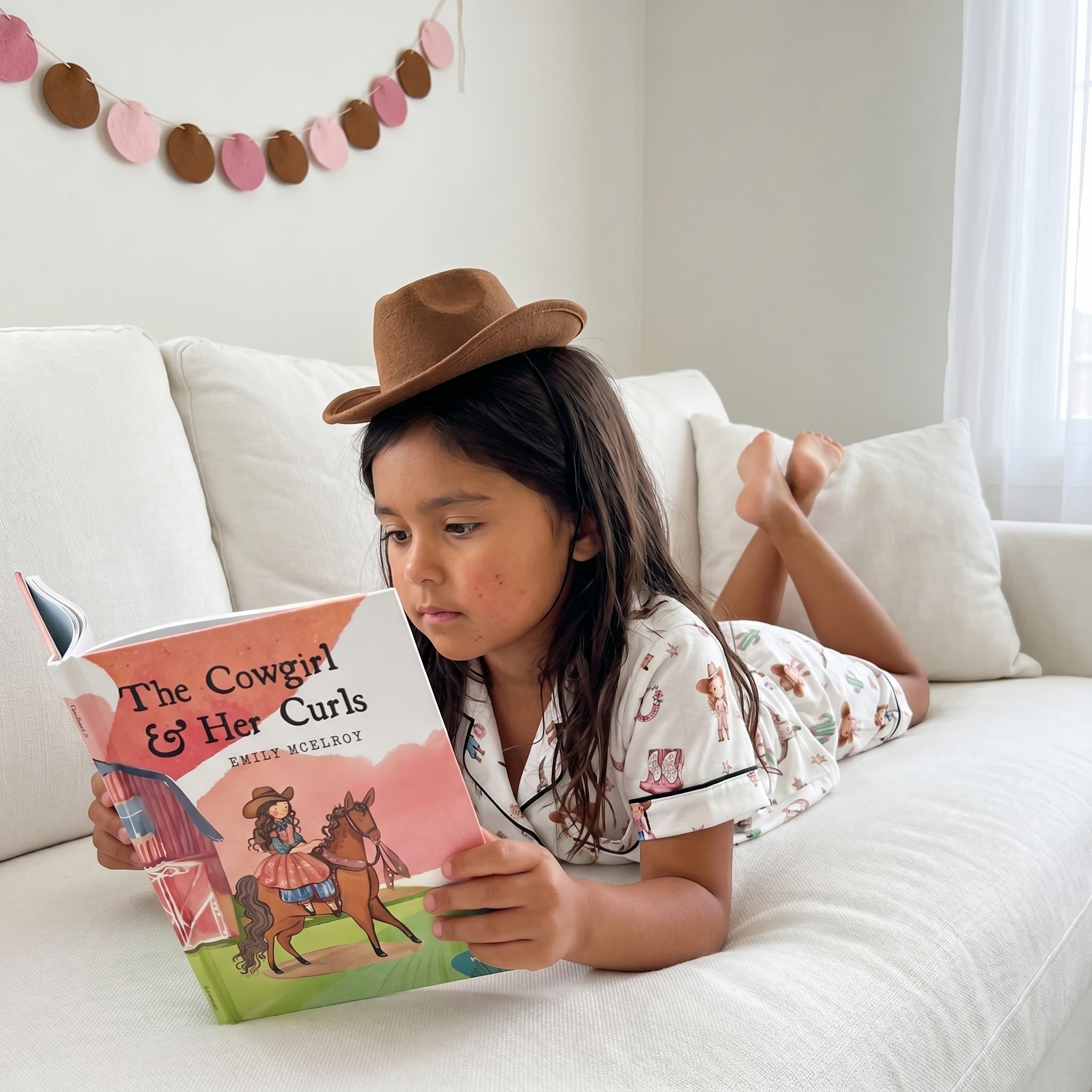 Short-sleeved Kid's Pajama Set in Western Girl